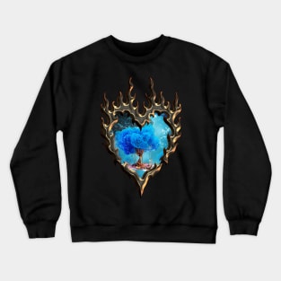 The blue tree on a little island Crewneck Sweatshirt